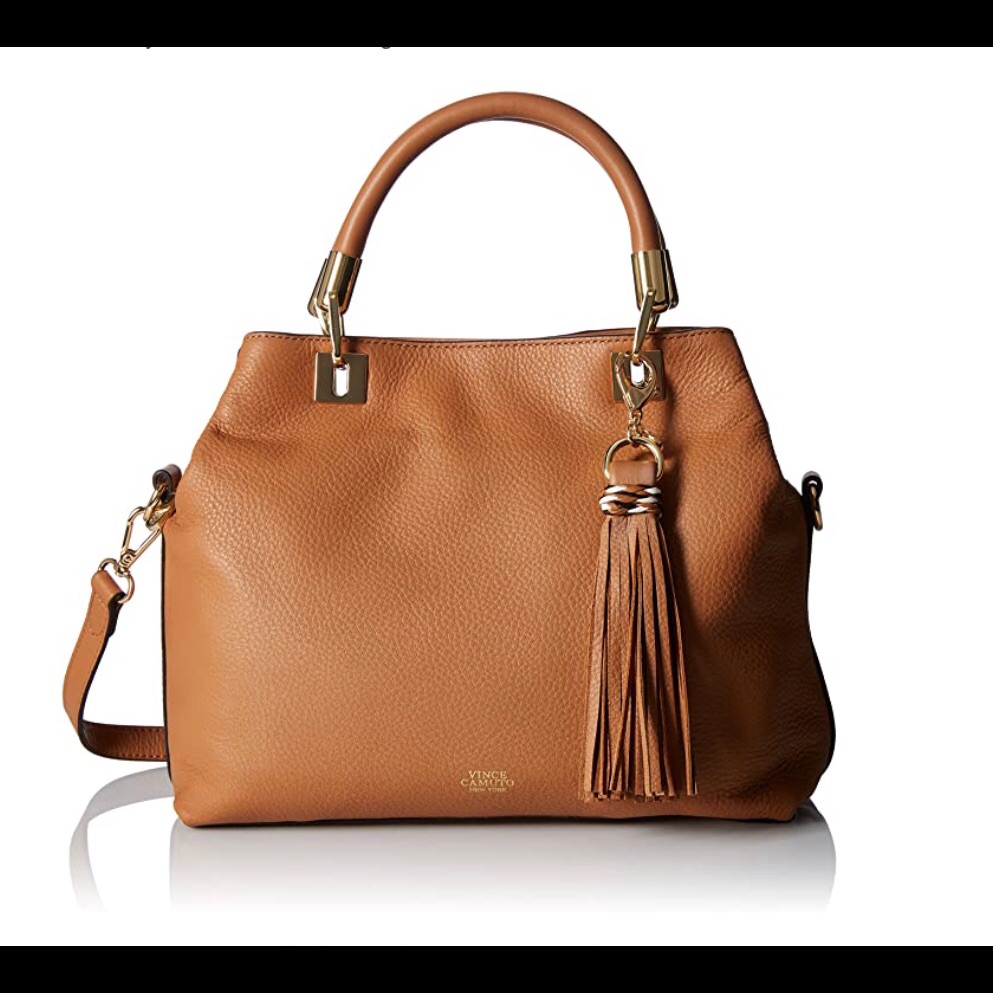 Vince Camuto Leather Elva Satchel With Tassel And Removable Strap